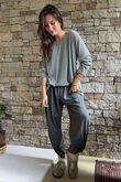 Agnes Stripe Trapeze Top Grey Marl